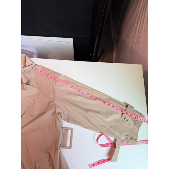 FRAY I.D Double Breasted Trench Coat Oversized Mix Pattern Japanese Minimalism S - Picture 16 of 16